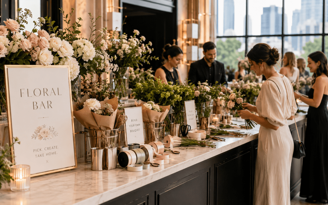 Interactive floral bar for a New York event